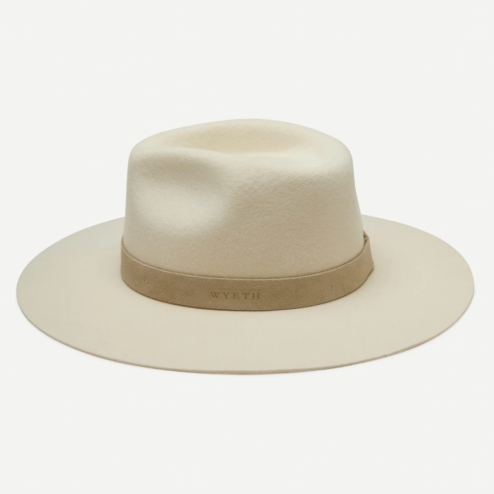 WYETH River Wide Brim Felt Hat in Cream